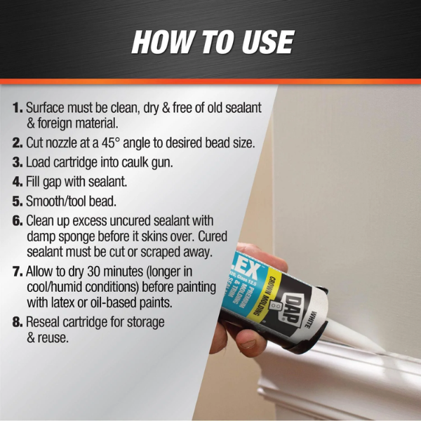 DAP Alex Flex Premium Acrylic Caulking Sealant – 300ml – White