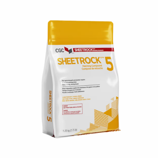 CGC Sheetrock 5, Patching-Type Drywall Compound, 1.25 kg Bag