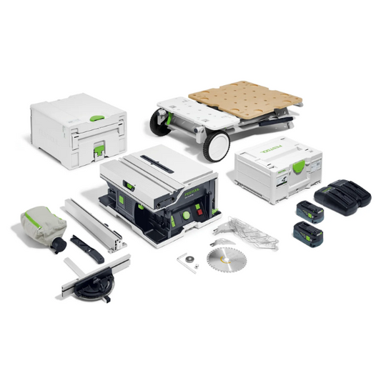 Festool, Cordless Table Saw CSC SYS 50 EBI-Set with Energy Set & Underframe UG, 577383