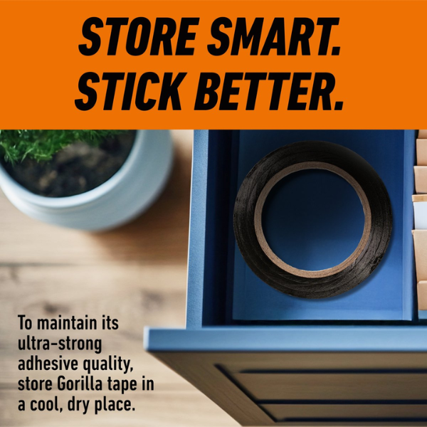 Gorilla Tape, Black Tape, 1.88 in x 10 yd