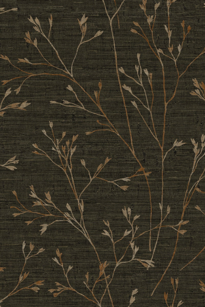 Seabrook Designs TH90306 Wallpaper – Coffee | Contemporary Botanical Type II Vinyl Wallcovering