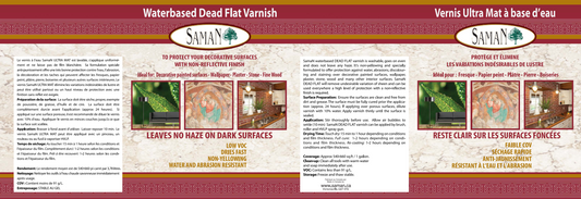 Saman Waterbased Dead Flat Varnish