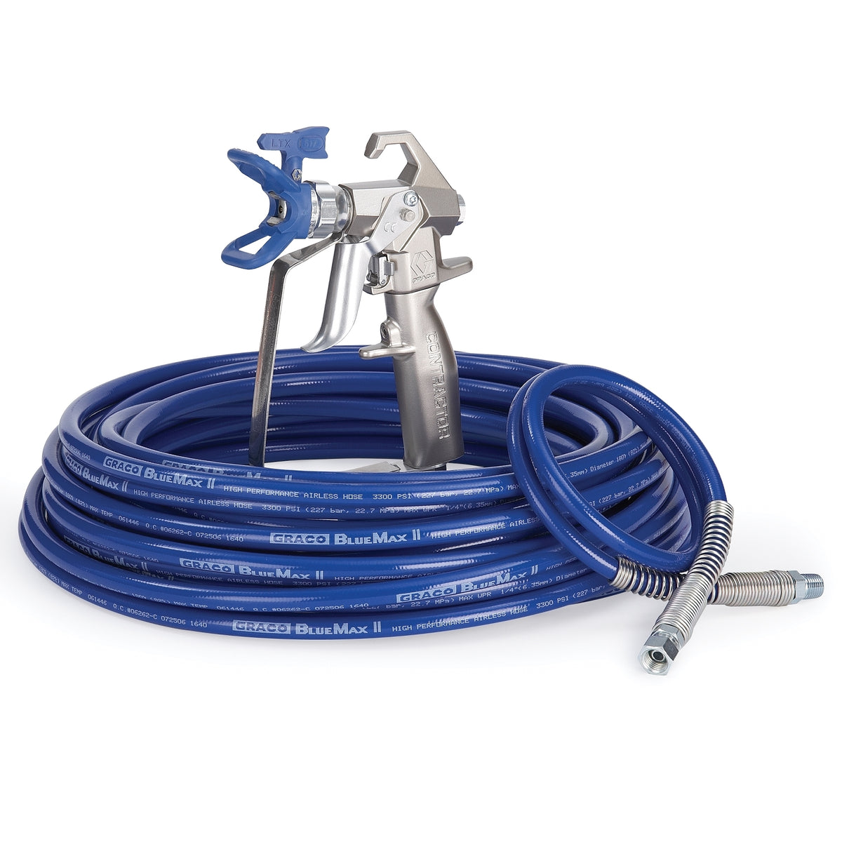 Graco Contractor Spray Gun Kit with RAC X LTX 517 SwitchTip and BlueMax II hose, part number 288489