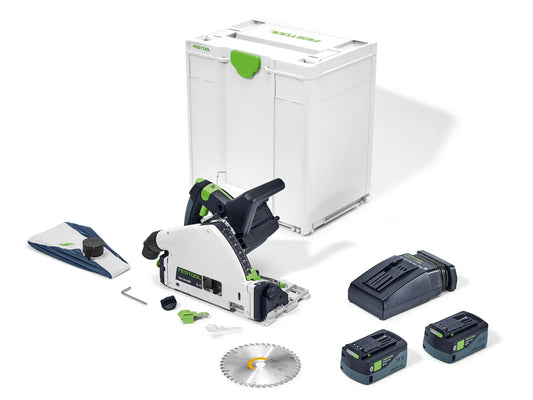 Festool Cordless Track Saw TSC 55 5,0 KEBI-F-Plus, order number 577677, dual-battery plunge-cut saw