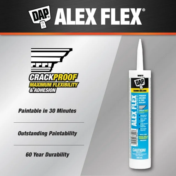 DAP Alex Flex Premium Acrylic Caulking Sealant – 300ml – White