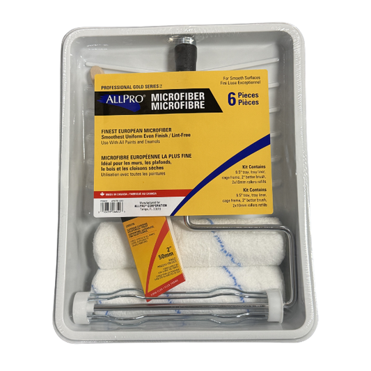 AllPro Microfiber Tray Set (6-Piece) – Complete Paint Starter Kit for Smooth Finishes