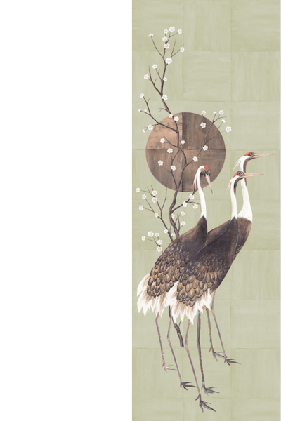 Masureel Traces Tsuro Rust Wallpaper | Bird & Nature Inspired Wallcovering