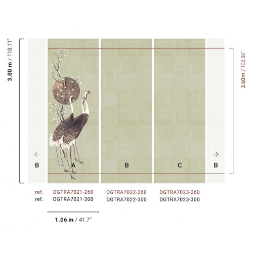 Masureel Traces Tsuro Rust Wallpaper | Bird & Nature Inspired Wallcovering