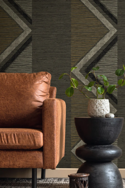 Seabrook Designs TH91500 Wallpaper – Shadow | Contemporary Striped Type II Vinyl Wallcovering