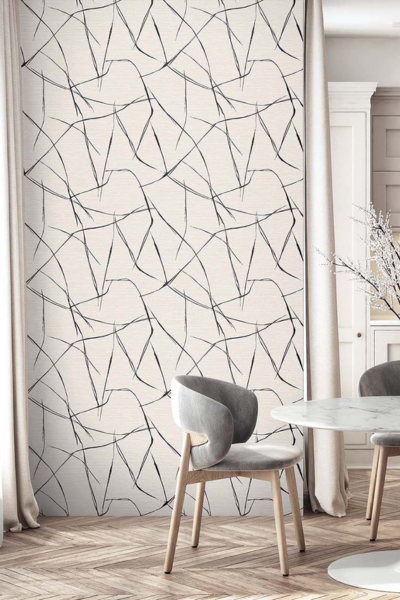 Seabrook Designs TH91900 Wallpaper – Black Ice | Contemporary Abstract Type II Vinyl Wallcovering