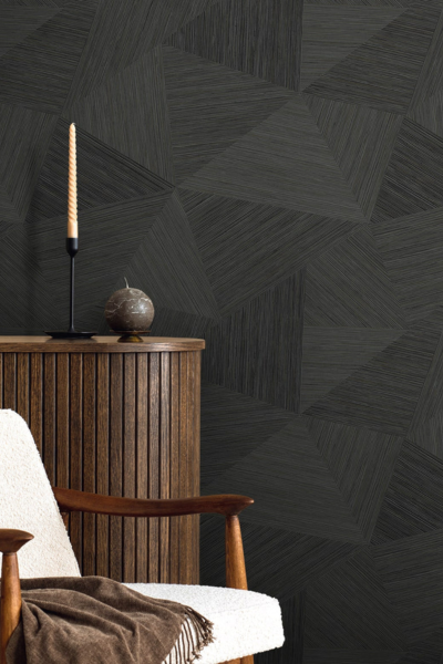 Seabrook Designs TH92500 Wallpaper – Charcoal | Contemporary Geometric Type II Vinyl Wallcovering