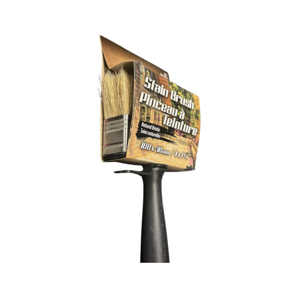 Simms 4" Natural Bristle Stain Brush with Threaded Handle, 100 x 30mm