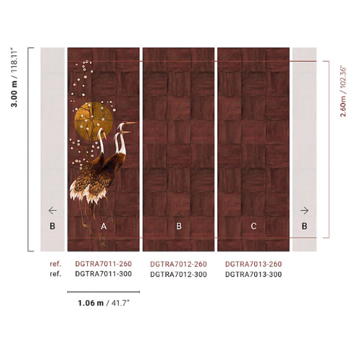 Masureel Traces Tsuro Rust Wallpaper | Bird & Nature Inspired Wallcovering