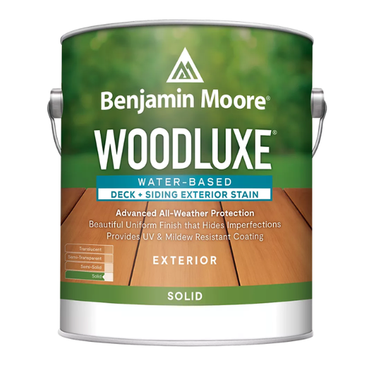 Benjamin Moore Woodluxe® Water-Based Deck + Siding Exterior Stain – Solid, K694